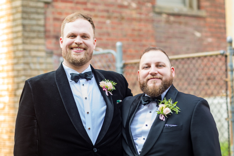 groom and groomsman The LINE Hotel DC spring wedding - Havard Events DC Northern Virginia Wedding Planner