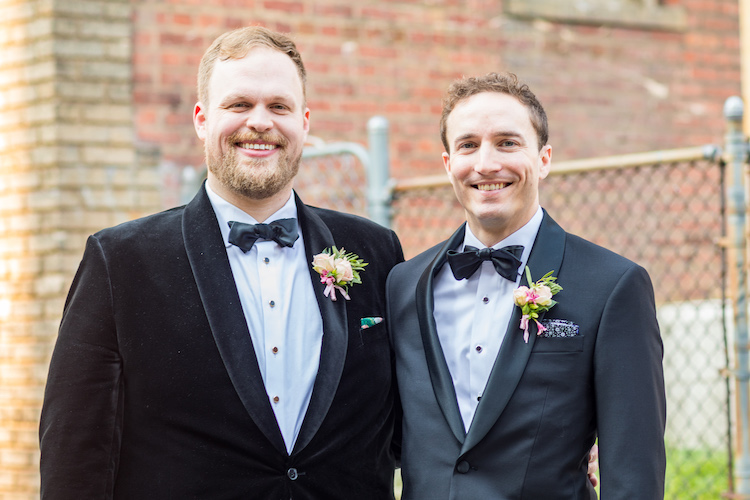 groom and groomsman The LINE Hotel DC spring wedding - Havard Events DC Northern Virginia Wedding Planner