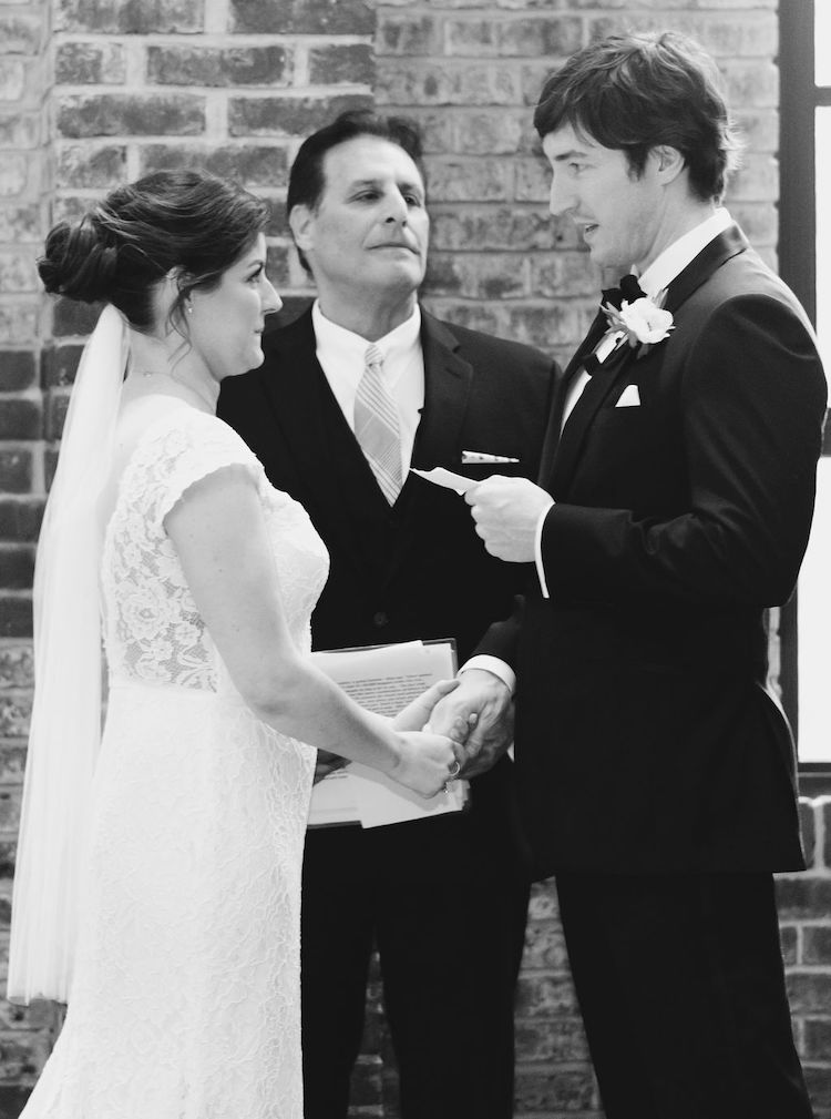 vows at ceremony - Ritz Carlton Georgetown DC wedding Lisa Havard Events
