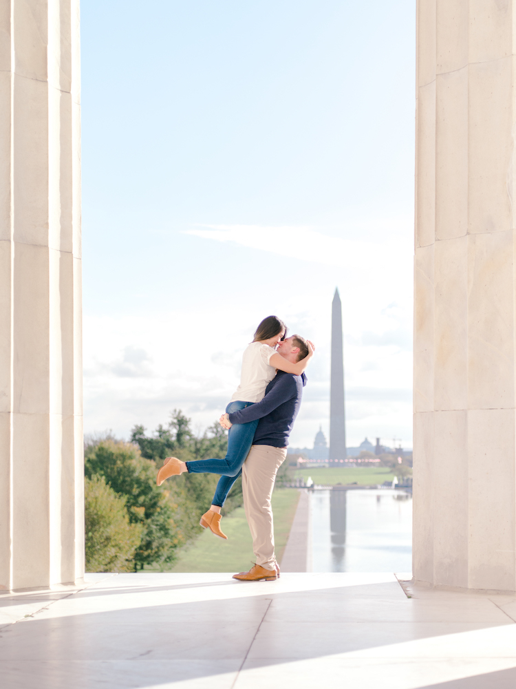 what to do after getting engaged washington monument engagement photo