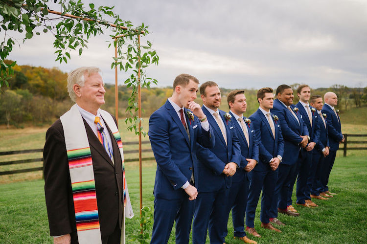 groom reaction to bride walking down the aisle - Loudoun County wedding Lisa Havard Events