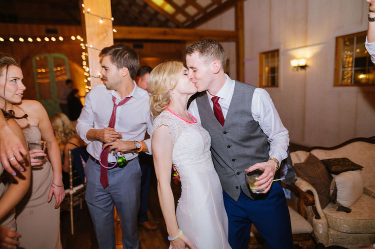 bride and groom kiss - Loudoun County wedding Lisa Havard Events