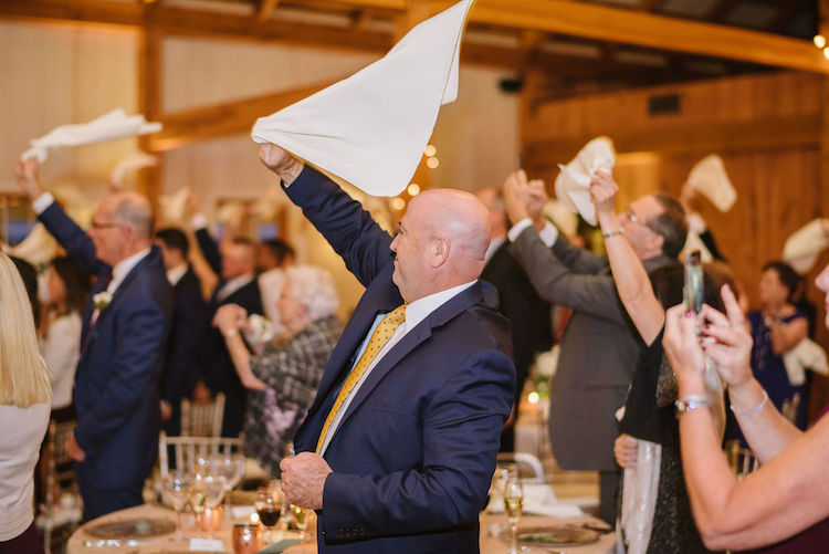 wedding guests Nationals baseball rally towels - Loudoun County wedding Lisa Havard Events