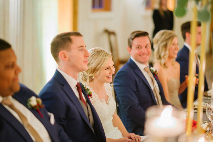 bride and groom toast reaction - Loudoun County wedding Lisa Havard Events