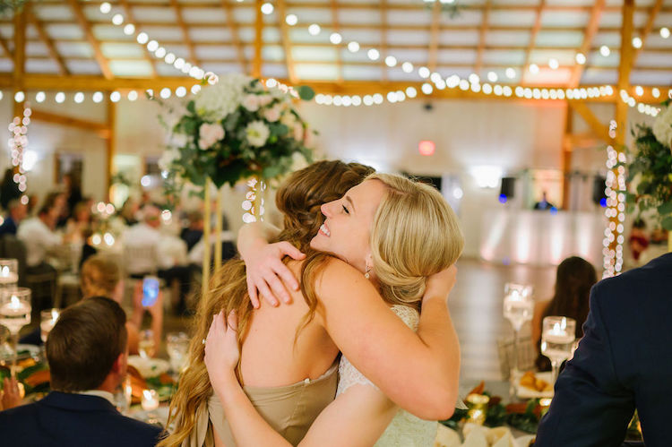 bridesmaid and bride hug - Loudoun County wedding Lisa Havard Events