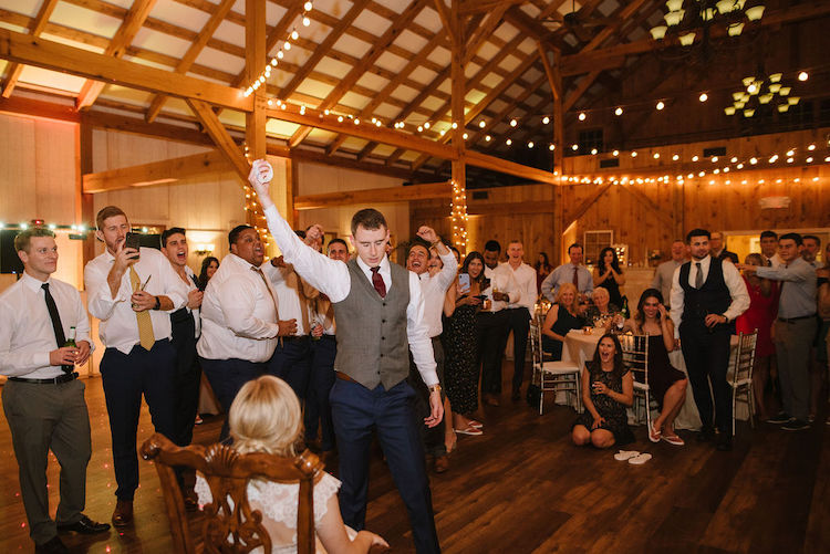 groom garter toss - Loudoun County wedding Lisa Havard Events